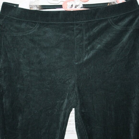 Gloria Vanderbilt Green Corduroy Pull on Midnight Forest Pants Size XXL - Picture 2 of 6